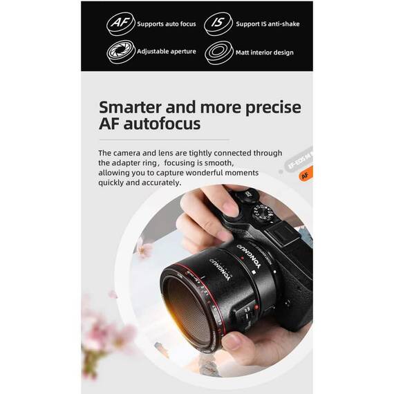 Adaptor Montura Yongnuo EF-EOSM II Canon EF Lenses to M-Mount - 8- Roveli