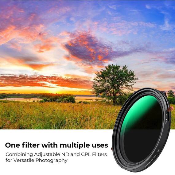 Filtru 2 in 1 K&F Concept ND2-ND32 and CPL 2 Lens Filter for Nano-Dazzle Series - 4- Roveli