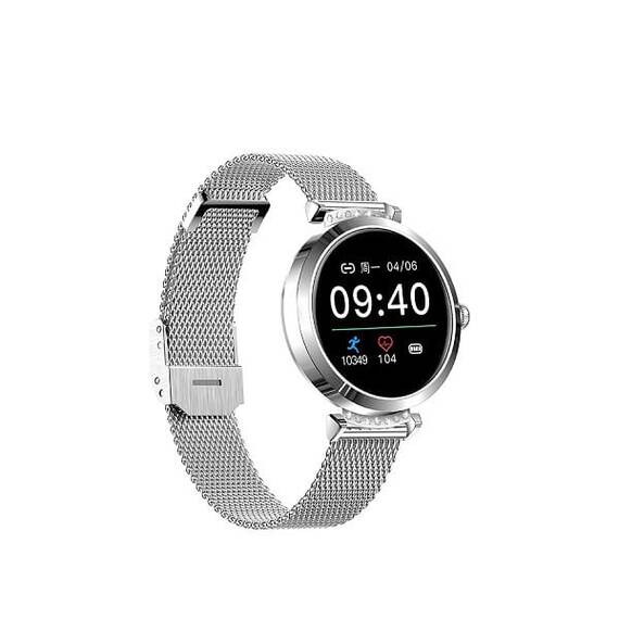 SmartWatch DacEnergy©, monitorizare fitness, Android ios, monitorizare ritm cardiac, tensiune arteriala, rezistent la apa, baterie 150mAh, 1.09 inch IPS 240*240, argintiu - - Roveli