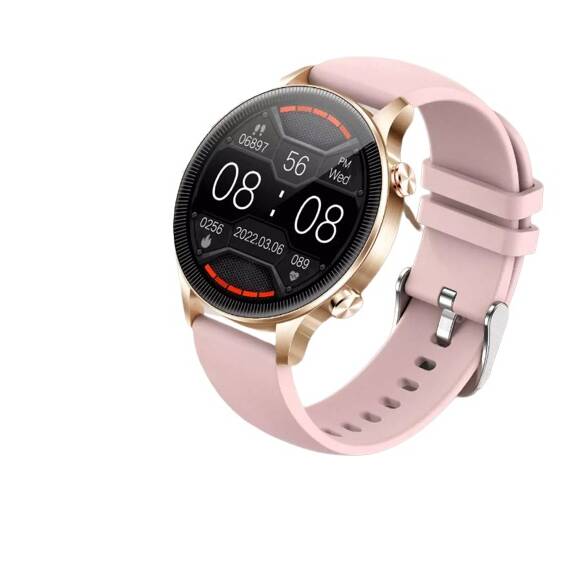 Ceas SmartWatch DacEnergy©, ecran tactil 1.32 inch, Android/ios, monitorizare ritm cardic, somn, memento sedentar, moduri sportive, roz - 2- Roveli