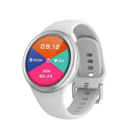 SmartWatch DacEnergy©, ecran IPS HD de 1,09 inch, monitorizare somn, fitness, ritm cardiac, memento prin SMS, WeChat, e-mail, curea de ceas din silicon, gri si argintiu - 2- Roveli