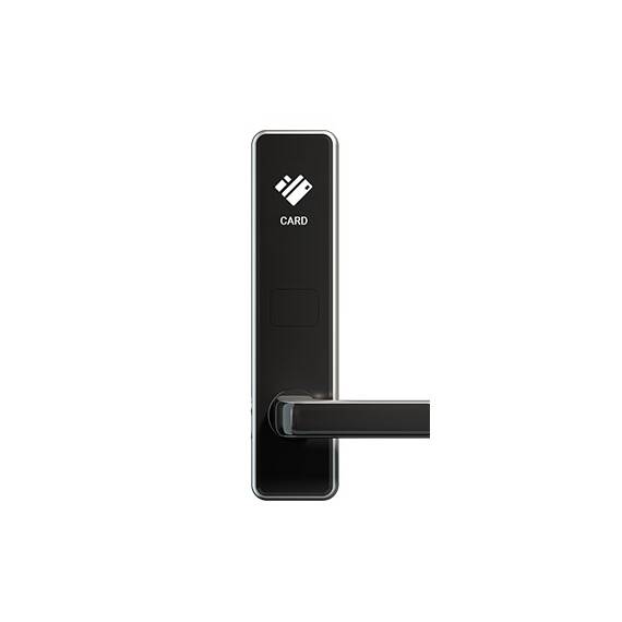 Incuietoare inteligenta DacEnergy©, pentru hotel, apartament, camin, pensiune, material aluminiu, deblocare card RFID / cheie, pentru usa din lemn, negru/argintiu - - Roveli