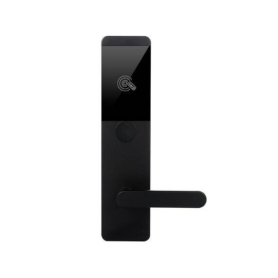 Incuietoare inteligenta DacEnergy©, pentru hotel, apartament, camin, pensiune, material aluminiu, deblocare card RFID / cheie, pentru usa din lemn, culoare negru - 2- Roveli