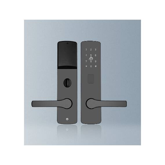 Incuietoare inteligenta DacEnergy©, pentru hotel, apartament, material otel inoxidabil, deblocare Aplicatie TTLock / TTHotel / Card RFID / Cheie, pentru usa din lemn, negru - 3- Roveli