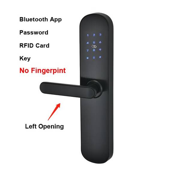 Incuietoare inteligenta DacEnergy©, pentru hotel, material aliaj de aluminiu, deblocare Aplicatie TTHotel / cod / card RFID / cheie, pentru usa din lemn / metal, negru - 5- Roveli