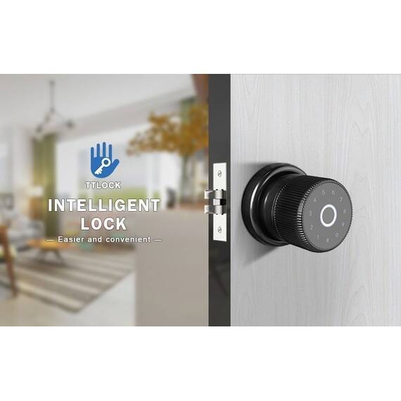 Incuietoare inteligenta DacEnergy©, pentru Acasa / Hotel / Apartament, material aliaj de zinc, deblocare APP / amprenta digitala / cod / card RFID / NFC / cheie, pentru usa din lemn / metal, culoare negru - 3- Roveli