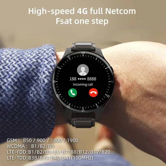 Ceas inteligent DacEnergy©, Android 10.7, 2,02 inchi, baterie 1100 mAh, Bluetooth, camera duala 5MP si13MP, RAM/ROM 4G+64GB, Nano SIM, negru - 3- Roveli
