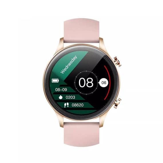 Ceas SmartWatch DacEnergy©, ecran tactil 1.32 inch, Android/ios, monitorizare ritm cardic, somn, memento sedentar, moduri sportive, roz - 3- Roveli