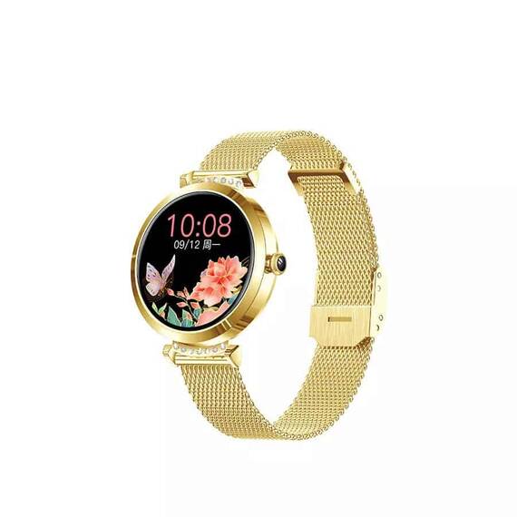 SmartWatch DacEnergy©, monitorizare fitness, Android ios, monitorizare ritm cardiac, tensiune arteriala, rezistent la apa, baterie 150mAh, 1.09 inch IPS 240x240, auriu - 3- Roveli