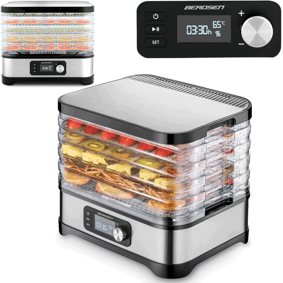 Deshidrator de alimente DacEnergy©, control temperatura 35-70°C, puterea 400 W, 5 tavi cu diametru de 32 x 25 cm, protectie la supraincalzire, capacitate 10l - 2- Roveli