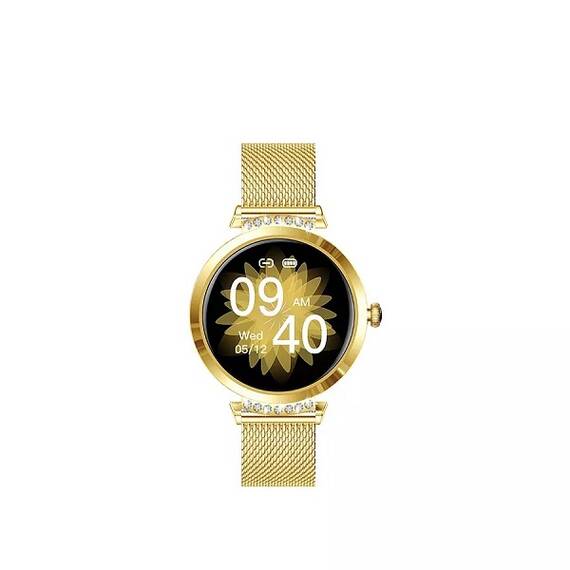 SmartWatch DacEnergy©, monitorizare fitness, Android ios, monitorizare ritm cardiac, tensiune arteriala, rezistent la apa, baterie 150mAh, 1.09 inch IPS 240x240, auriu - 4- Roveli