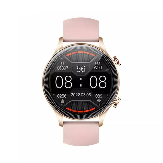 Ceas SmartWatch DacEnergy©, ecran tactil 1.32 inch, Android/ios, monitorizare ritm cardic, somn, memento sedentar, moduri sportive, roz - 5- Roveli