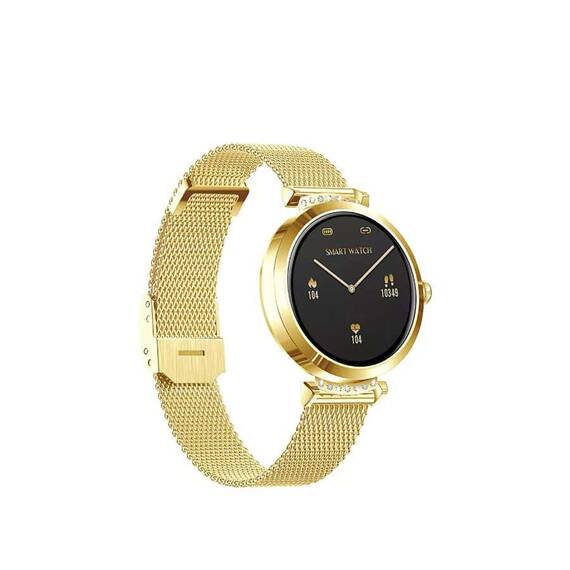 SmartWatch DacEnergy©, monitorizare fitness, Android ios, monitorizare ritm cardiac, tensiune arteriala, rezistent la apa, baterie 150mAh, 1.09 inch IPS 240x240, auriu - 5- Roveli