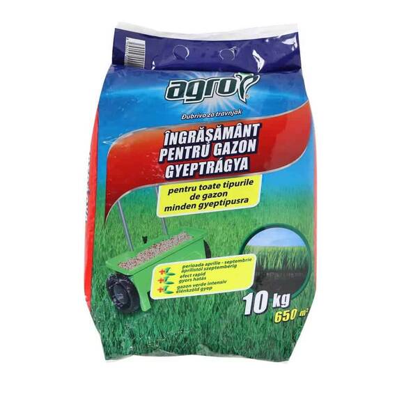 Ingrasamant gazon, fara clorizi, granulat combinat, suprafata de acoperire 650 mp, 10kg - - Roveli