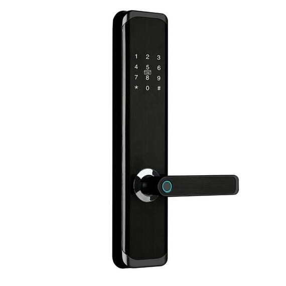 Incuietoare inteligenta DacEnergy©, pentru AcasA / Hotel / Apartament, material aliaj de aluminiu, deblocar Aplicatie TTlock / amprent digitala / parola / card RFID / cheie, pentru usa din lemn / metal, negru - 3- Roveli