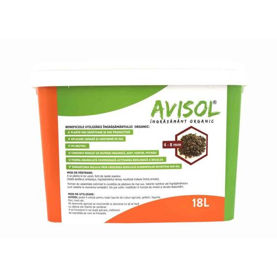 Ingrasamant organic, universal, compus 100% din dejectia de pasare, pentru fertilizare solar, gazon, 18 l - 4- Roveli