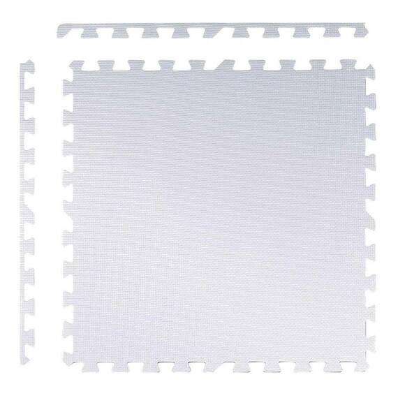 Covoras puzzle din spuma, 4 buc, ansamblat usor, impermeabil, fara BPA, alb si piersica, 120x120x1 cm - 5- Roveli