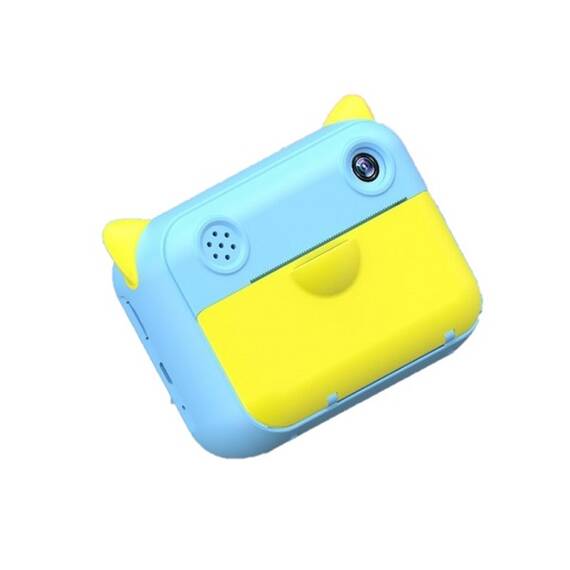 Camera foto/video pentru copii DacEnergy©, camera duala, ecran color IPS de 2,4 inch, rezolutie foto 12 MP, filtru creativ, imprimare portabila, culoare albastru/galben - - Roveli