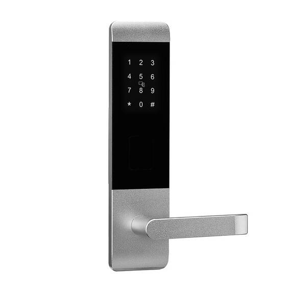 Incuietoare inteligenta pentru hotel DacEnergy©, material aluminiu, deblocare cu aplicatie Bluetooth TTlock / TTHotel, cheie, card RFID, pentru usa din lemn/otel, argintiu - 3- Roveli
