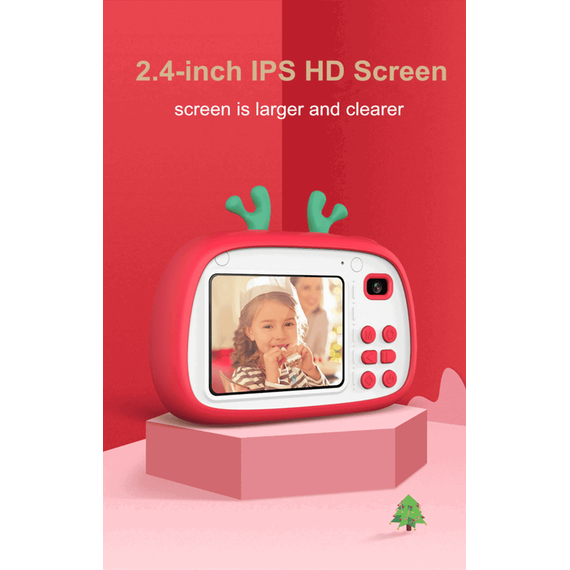 Camera foto/video pentru copii DacEnergy©, camera duala, ecran color IPS de 2.4 inch, rezolutie foto 18 MP, jocuri, focalizare automata, rosu - 4- Roveli