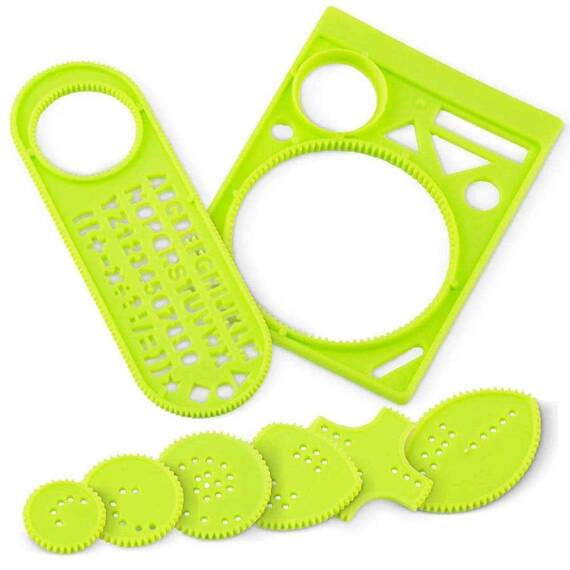 Jucarie educationala, proiector de desen, tip tabla, 8 sabloane, 36 de imagini, set de markere, 37,5 x 37,5 x 36 cm, roz - 3- Roveli