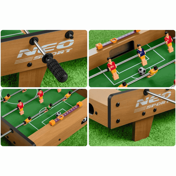 Joc fotbal de masa , placa MDF, 18 fotbalisti, ghidaje cu manere, asamblare simpla, 51 x 29,5 x 12 cm, natur - 5- Roveli