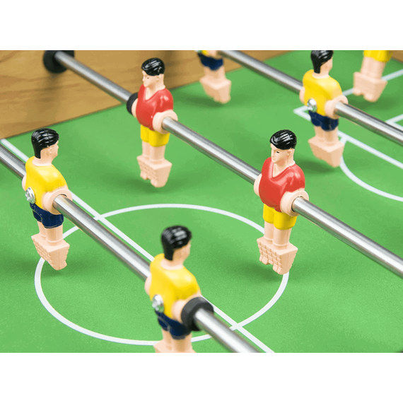 Joc fotbal de masa , placa MDF, 18 fotbalisti, 6 ghidaje cromate, manere antiderapante, contor manual de goluri, 48,5 x 28,5 x 8,4 cm, natur - 3- Roveli