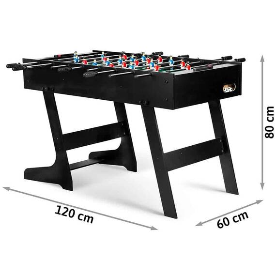 Joc fotbal de masa , placa MDF, structura mare, stabila, pliabila, 120 x 60 x 80 cm, negru - 8- Roveli