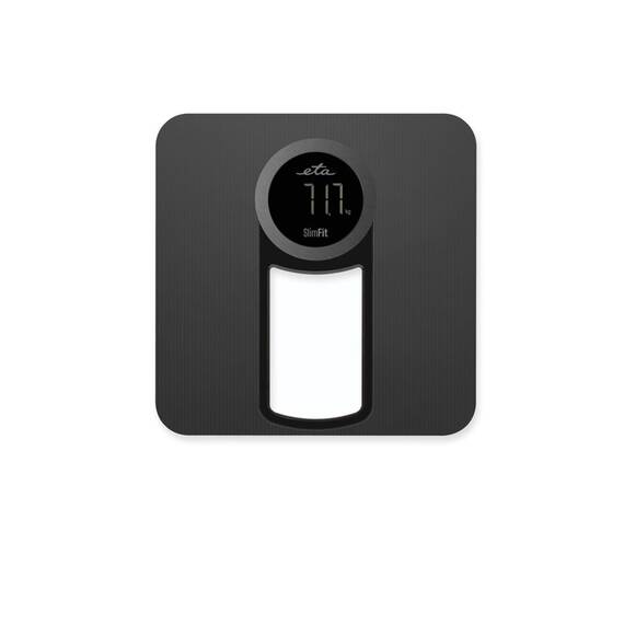 Cantar de persoane ETA SlimFit 9781 90000, precizie 100 grame, baterie Li-Ion 3.7 V, 200 mA, incarcare USB, maxim 150 kg, negru - - Roveli