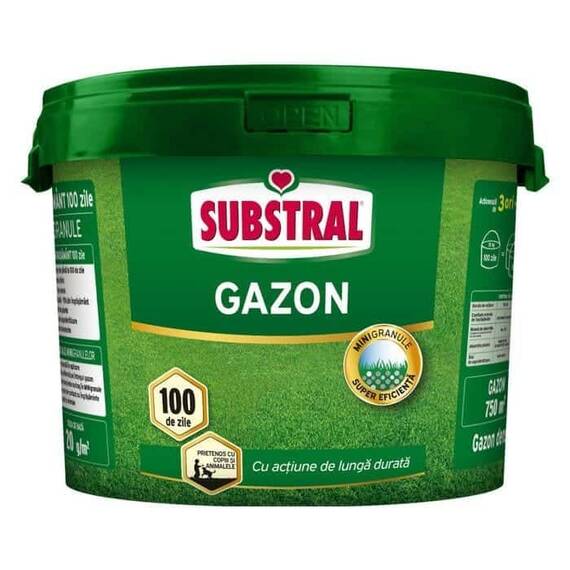Ingrasamant pentru gazon Substral, cu actiune prelungita, asigura hranirea optima, granule, 15 kg - - Roveli