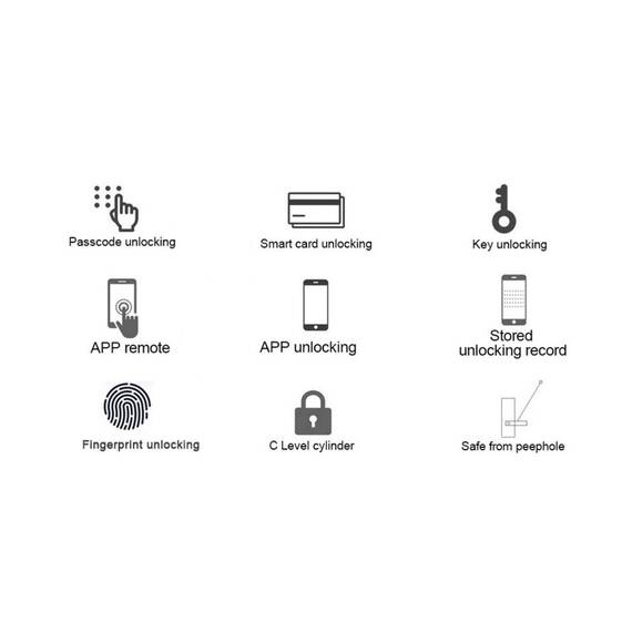Incuietoare inteligenta DacEnergy©, pentru Acasa, Apartament, Airbnb, Vila, deblocare Fingerpint, Aplicatie TTLock, Cod, Card RFID, Cheie, negru - 5- Roveli