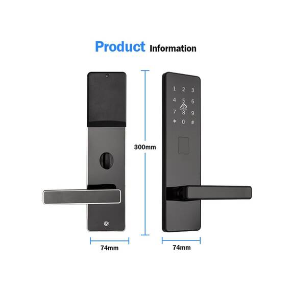 Incuietoare inteligenta DacEnergy©,  pentru hotel, apartament, motel, deblocare Aplicatie TTLock , TTHotel ,  Card RFID, Cheie, culoare negru-argintiu - 9- Roveli