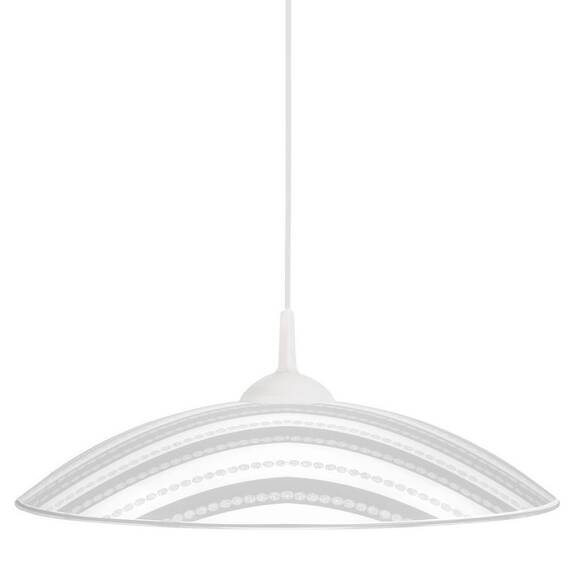 Suspensie Klausen, structura din plastic, abajur din sticla, dulie E27, 60W, 300 x 700 mm, alb si transparent - - Roveli