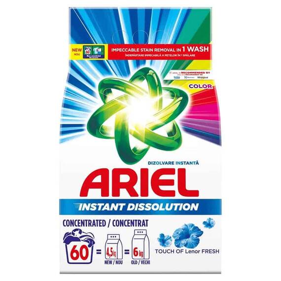 Detergent de rufe automat Ariel Touch of Lenor Fresh, 4.5 kg, formula concentrata, 60 spalari - - Roveli