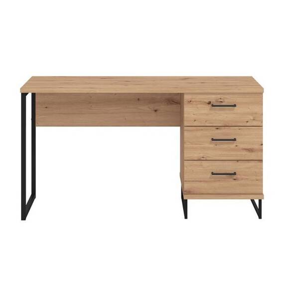 Birou DacEnergy©, din PAL melaminat, stil rustic, designul unic, 3 sertare, stejar artisan, 137.5 x 56 x 75 cm - - Roveli