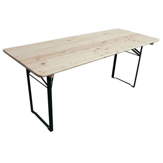 Set mobilier gradina DacEnergy©, cadru din otel, blatul si sezutul din lemn, dimeniuni 180 x 70 cm, culoare crem - 2- Roveli