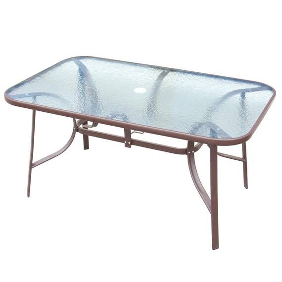 Set masa dreptunghiulara pentru gradina DacEnergy©, din metal, textilen, sase scaune fixe, spatar inalt, masa din otel, blat de sticla securizata, 150x90x72 cm - 2- Roveli