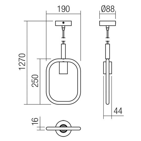 Suspensie Smarter, structura din metal, detaliu din lemn natur, sursa cu soclu E27, 42W, design deosebit, 190 x 44 x 1270 mm, negru - 2- Roveli
