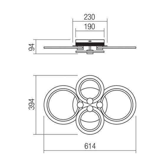 Plafoniera LED Smarter, structura din metal, dispersoare din acril, 54W, 4081lm, dimabila, cu telecomanda, alb mat - 2- Roveli