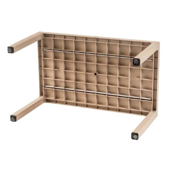 Set masa DacEnergy©, fabricat din polipropilena, cu model impletitura de ratan, forma dreptunghiulara, cu 6 scaune, pentru interior/ exterior, crem - 2- Roveli
