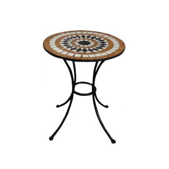 Set mobilier gradina DacEnergy©, cu masa rotunda si 2 scaune, confectionate din otel cu mozaic - 2- Roveli