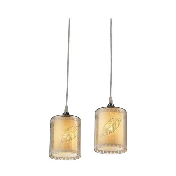 Suspensie Klausen, structura din metal, doua dispersoare din sticla fumurie, dulie E27, 40W, inaltime ajustabila, gri - 3- Roveli