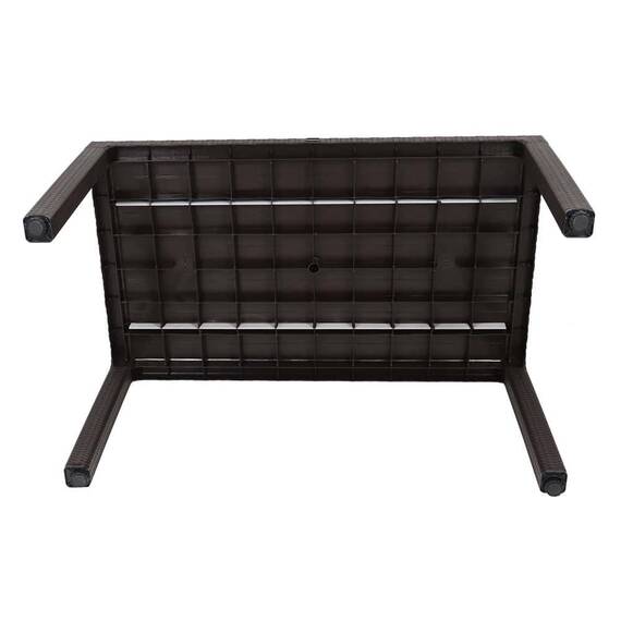 Set masa DacEnergy©, fabricat din polipropilena, cu model impletitura de ratan, forma dreptunghiulara, cu 6 scaune, pentru interior/ exterior, 150 x 90 x 74 cm, wenge - 3- Roveli