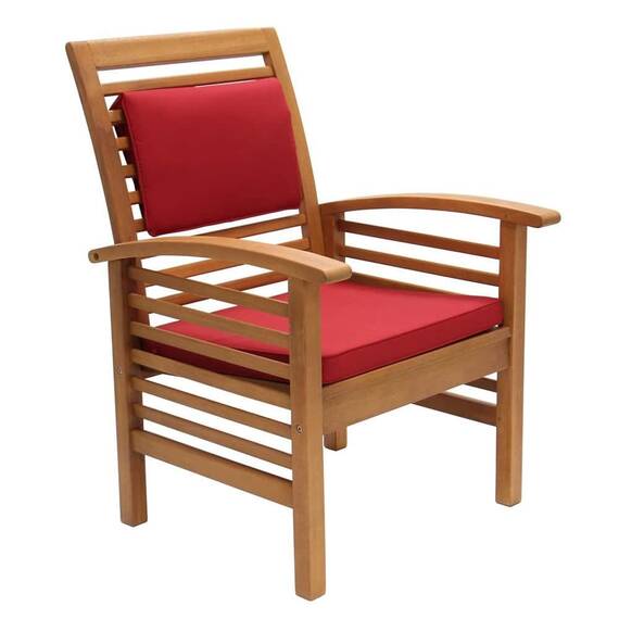 Set masa dreptunghiulara pentru gradina DacEnergy©, fabricat din lemn de esenta exotica, doua scaune, o banca cu 2 locuri, perne pentru sezut - 3- Roveli