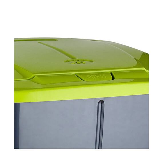 Cos de gunoi DacEnergy© din plastic, cu capac, 52x39x36 cm, 50 l, gri si verde - 4- Roveli