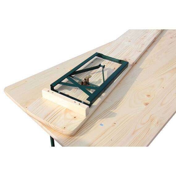 Set mobilier gradina DacEnergy©, cadru din otel, blatul si sezutul din lemn, dimeniuni 180 x 70 cm, culoare crem - 4- Roveli