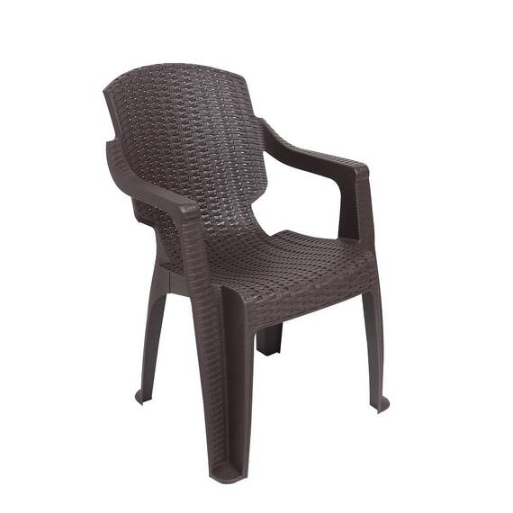 Set masa DacEnergy©, fabricat din polipropilena, cu model impletitura de ratan, forma dreptunghiulara, cu 6 scaune, pentru interior/ exterior, 150 x 90 x 74 cm, wenge - 4- Roveli