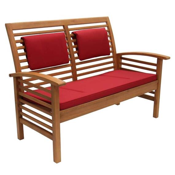 Set masa dreptunghiulara pentru gradina DacEnergy©, fabricat din lemn de esenta exotica, doua scaune, o banca cu 2 locuri, perne pentru sezut - 4- Roveli