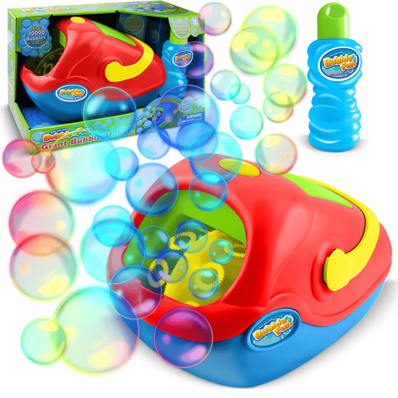Aparat de facut baloane de sapun, bule , din plastic, usor de utilizare, 17 x 27 x 17 cm, rosu - 2- Roveli