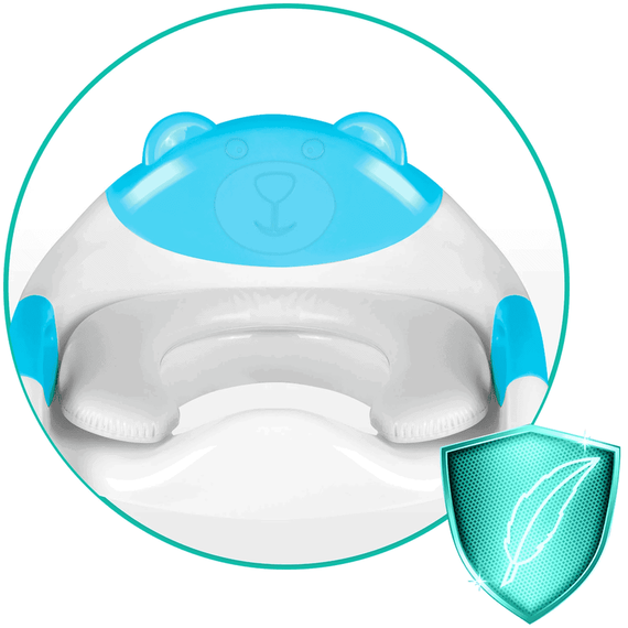 Reductor pentru toaleta cu scarita , 2 in 1,cu un ursulet decorativ, pliabil, picioare anti-alunecare, inaltime reglabila, albastru deschis si alb - 5- Roveli